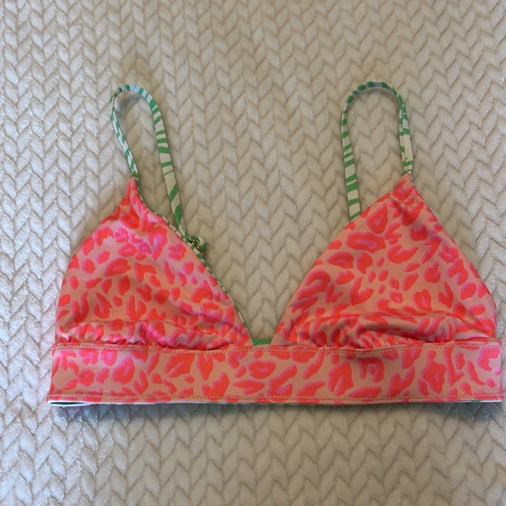 Billabong reversible leopard print bikini top
